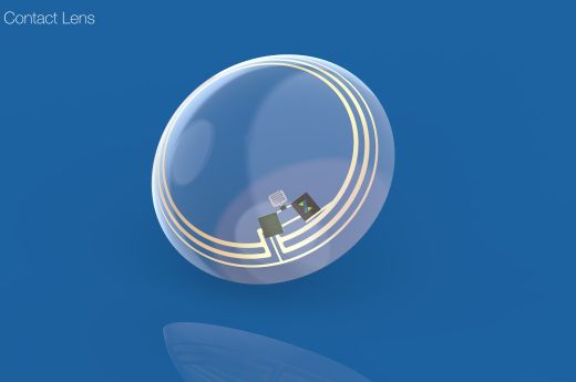 Vision of Stereax M50 powering smart contact lens